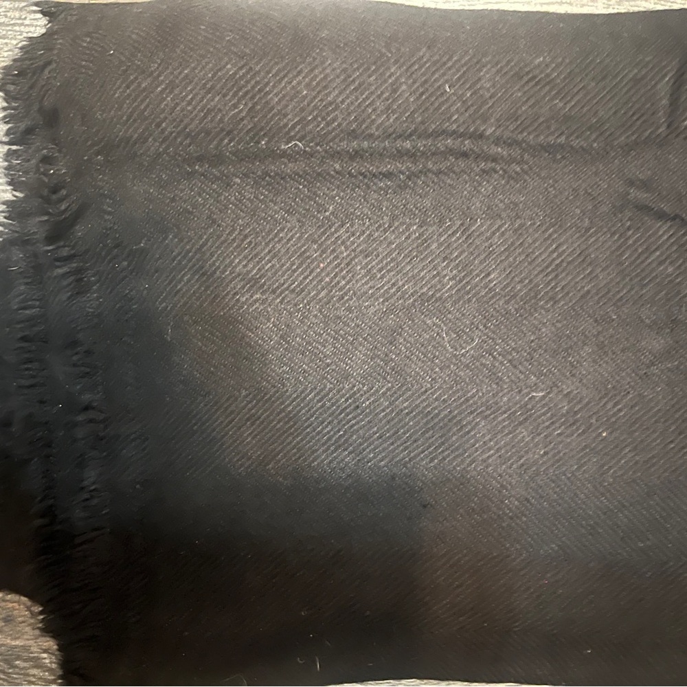 Black fringed cashmere throw